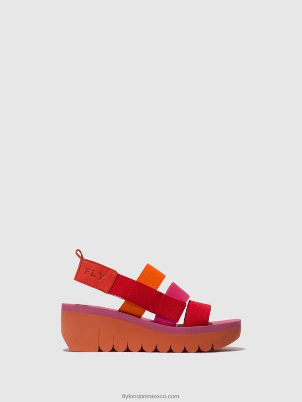 rojo/naranja (rosa) 2LT8B426 sandalias de tiras yere847 Fly London mujer