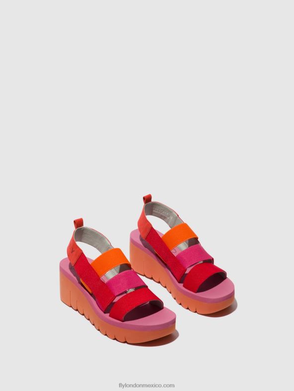 rojo/naranja (rosa) 2LT8B426 sandalias de tiras yere847 Fly London mujer