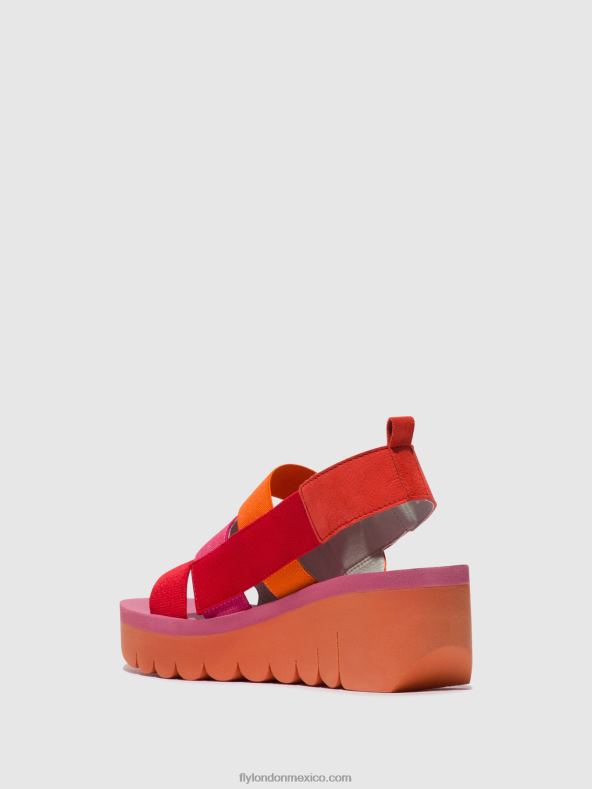 rojo/naranja (rosa) 2LT8B426 sandalias de tiras yere847 Fly London mujer