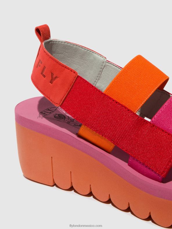 rojo/naranja (rosa) 2LT8B426 sandalias de tiras yere847 Fly London mujer