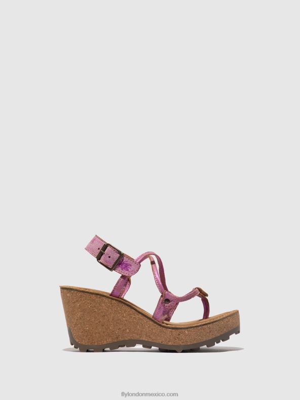 rosa 2LT8B518 sandalias con correa en T Dios mío Fly London mujer