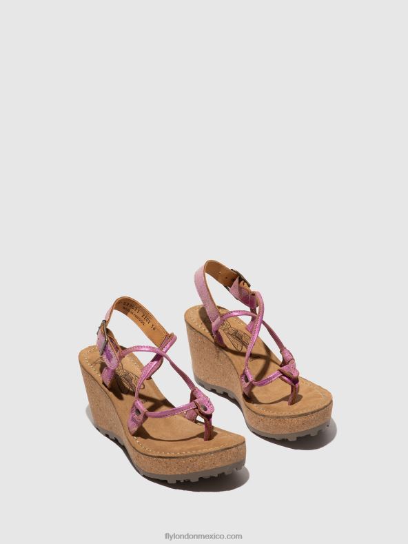 rosa 2LT8B518 sandalias con correa en T Dios mío Fly London mujer