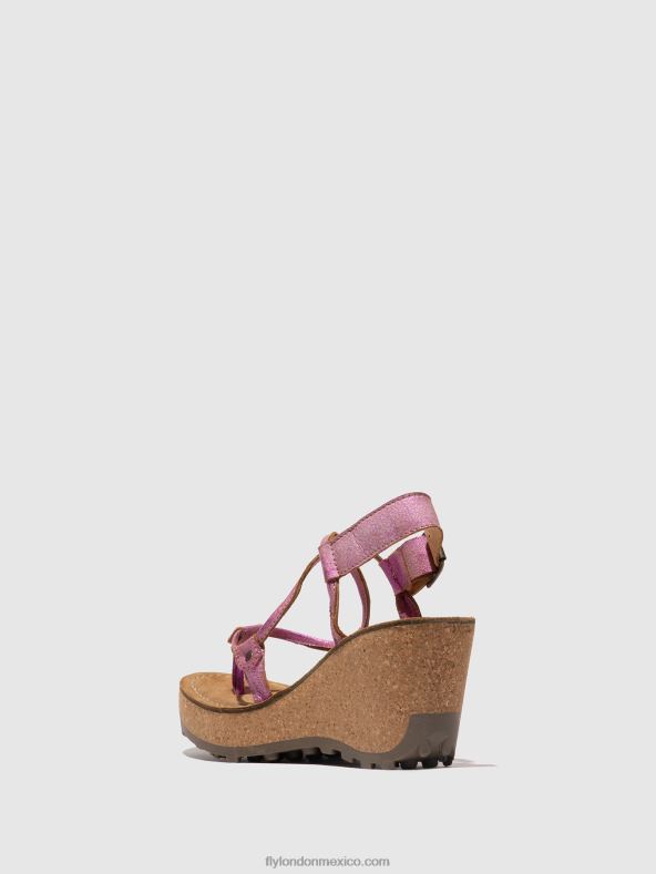 rosa 2LT8B518 sandalias con correa en T Dios mío Fly London mujer
