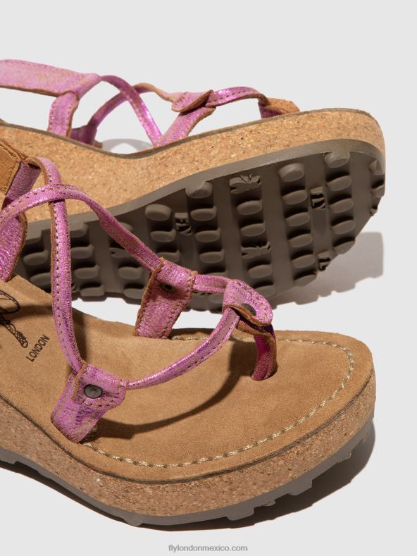 rosa 2LT8B518 sandalias con correa en T Dios mío Fly London mujer