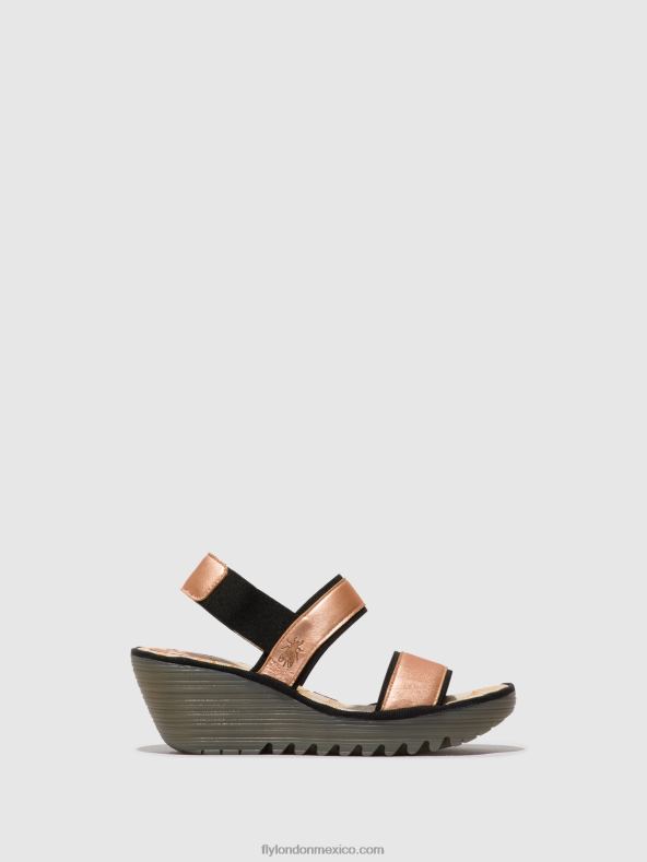 rubor dorado 2LT8B439 sandalias destalonadas yaco416 Fly London mujer