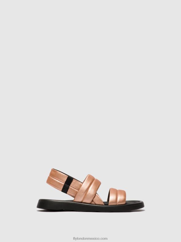 rubor dorado 2LT8B458 sandalias destalonadas tofy941 Fly London mujer