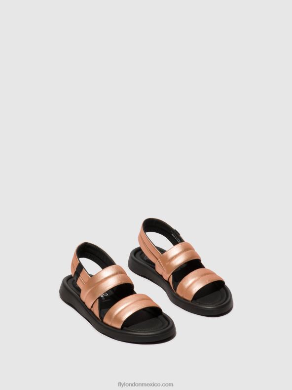 rubor dorado 2LT8B458 sandalias destalonadas tofy941 Fly London mujer