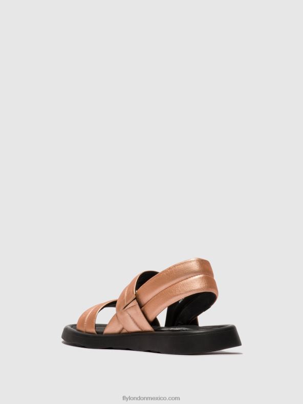 rubor dorado 2LT8B458 sandalias destalonadas tofy941 Fly London mujer