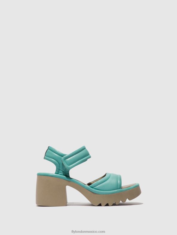 turquesa 2LT8B397 sandalias velcro mank433 Fly London mujer