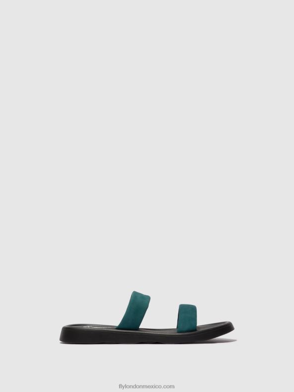 verde azulado 2LT8B557 sandalias planas taja872 Fly London mujer