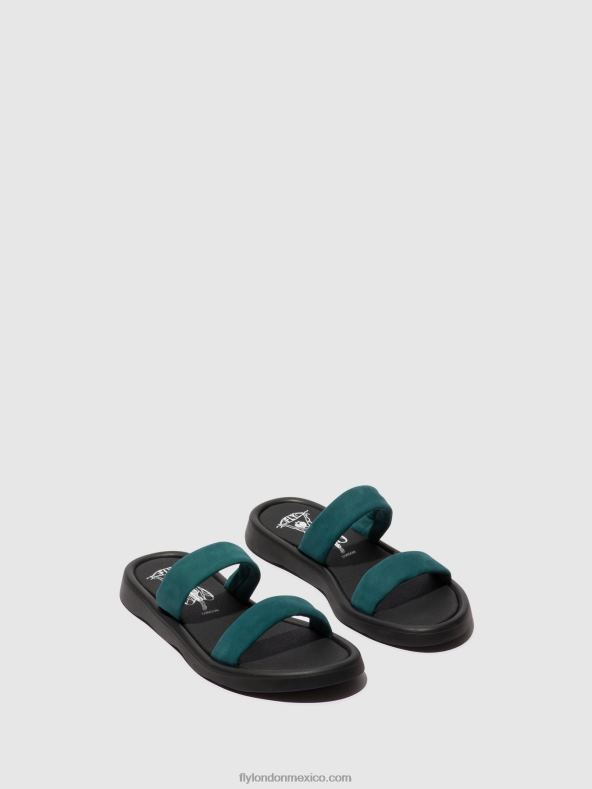 verde azulado 2LT8B557 sandalias planas taja872 Fly London mujer