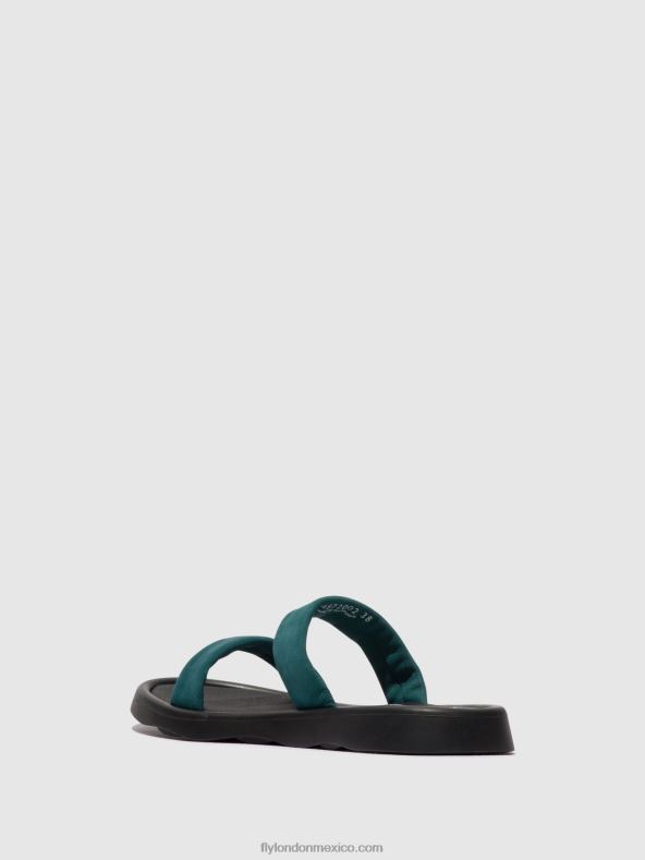 verde azulado 2LT8B557 sandalias planas taja872 Fly London mujer
