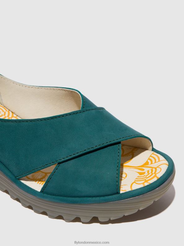 verde azulado 2LT8B559 sandalias cruzadas yoma307 Fly London mujer