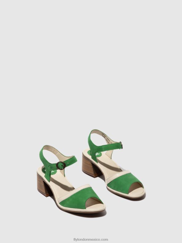 verde claro/blanquecino 2LT8B569 sandalias con correa en el tobillo lear374 Fly London mujer