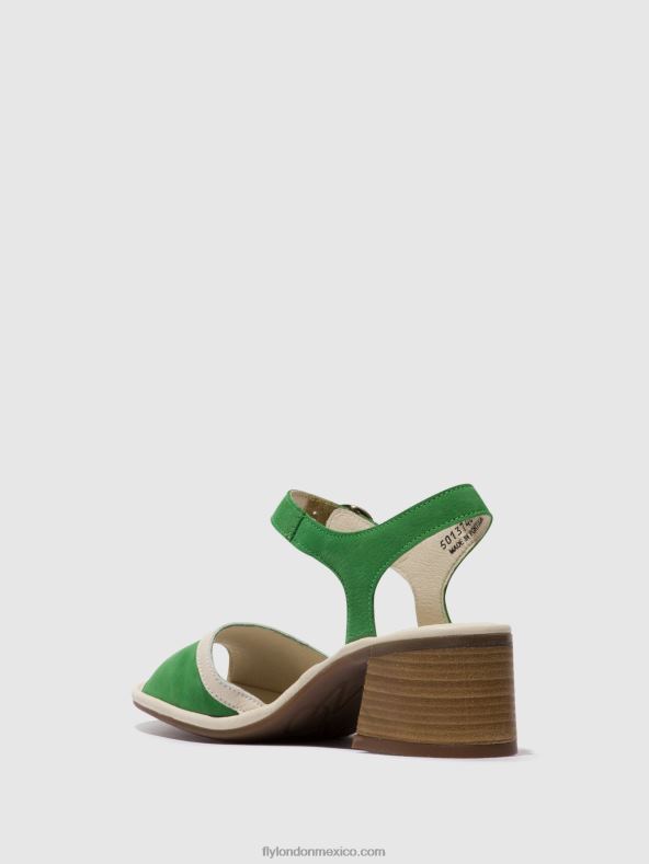 verde claro/blanquecino 2LT8B569 sandalias con correa en el tobillo lear374 Fly London mujer