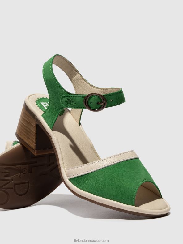 verde claro/blanquecino 2LT8B569 sandalias con correa en el tobillo lear374 Fly London mujer
