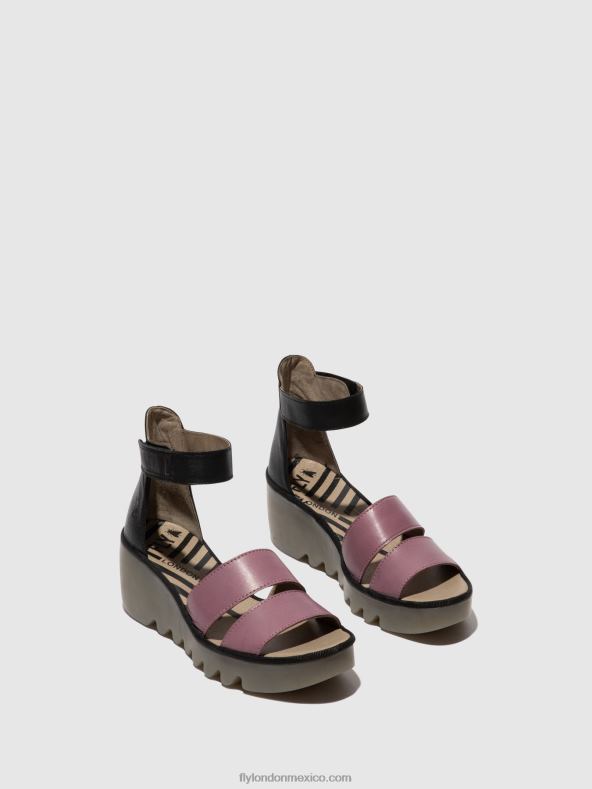 violeta/negro 2LT8B389 sandalias tiras bono290 Fly London mujer