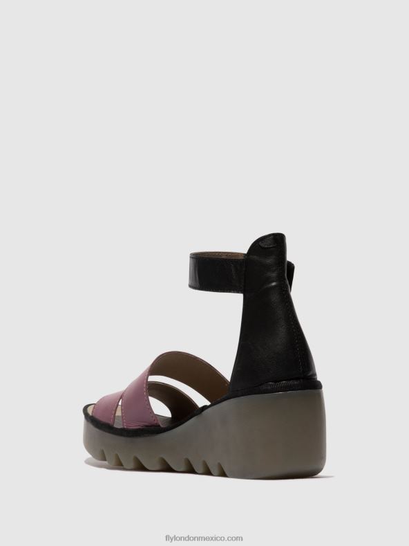 violeta/negro 2LT8B389 sandalias tiras bono290 Fly London mujer