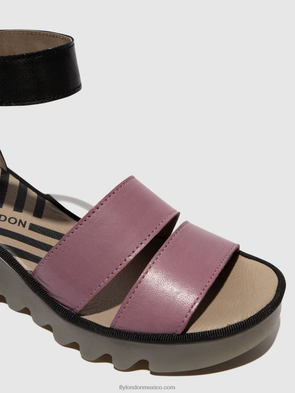 violeta/negro 2LT8B389 sandalias tiras bono290 Fly London mujer