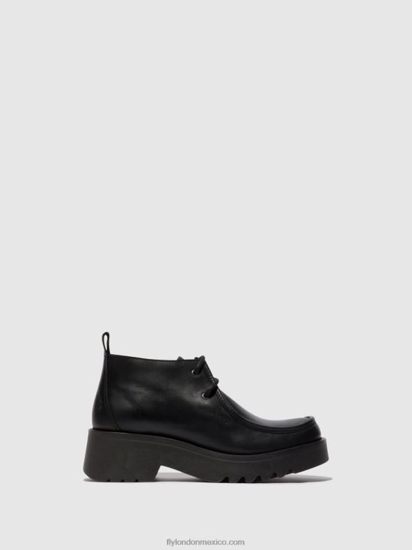 negro 2LT8B680 zapatos con cordones megg90 Fly London mujer