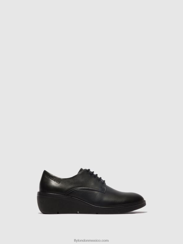 negro 2LT8B683 zapatos con cordones nepe548 Fly London mujer