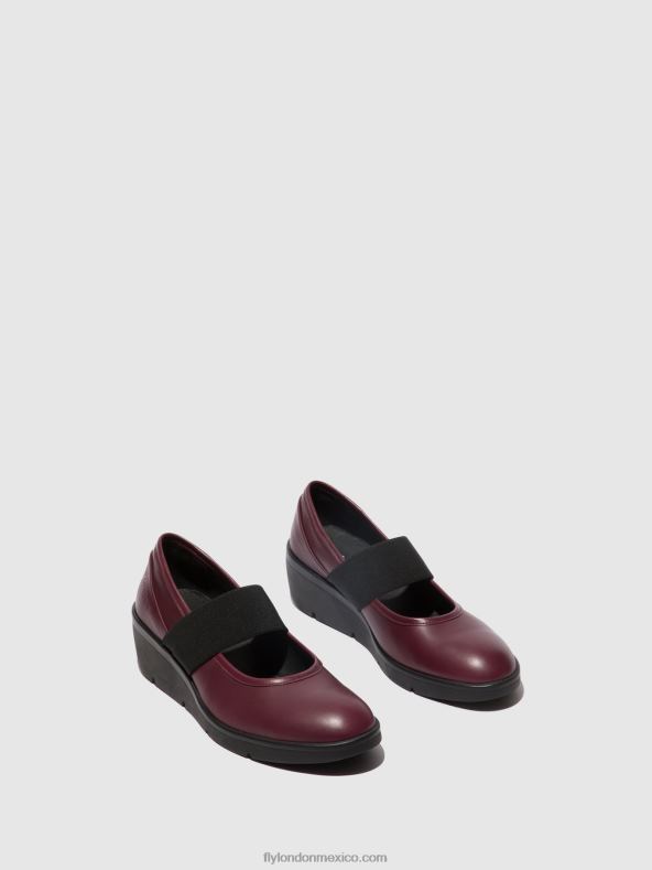 Burdeos 2LT8B686 zapatos elásticos nara547 Fly London mujer
