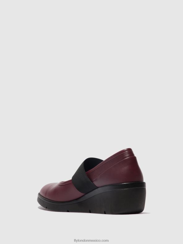Burdeos 2LT8B686 zapatos elásticos nara547 Fly London mujer