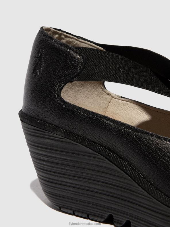 negro 2LT8B684 zapatos elasticos yoly402 Fly London mujer